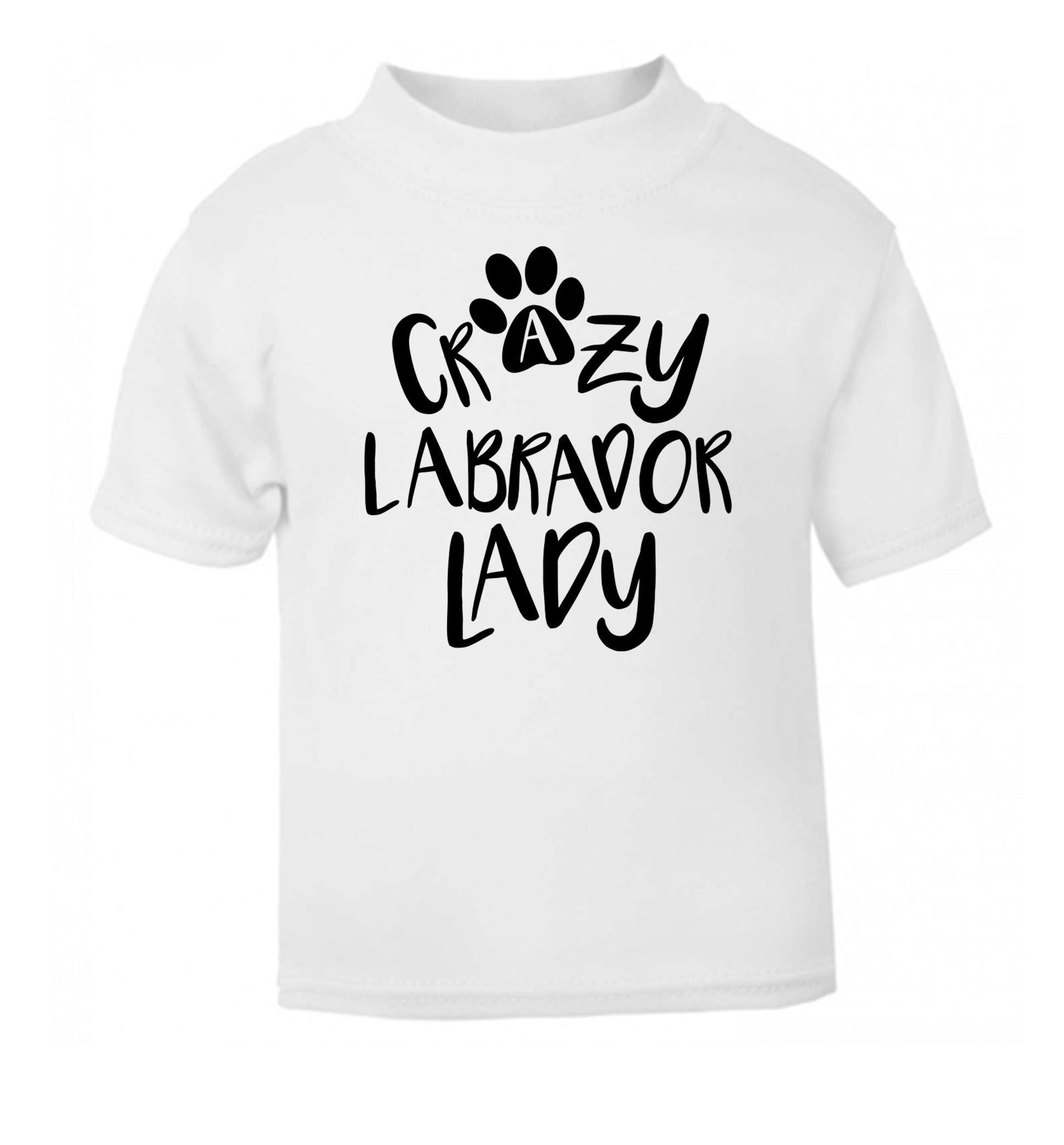 Crazy labrador lady white Baby Toddler Tshirt 2 Years