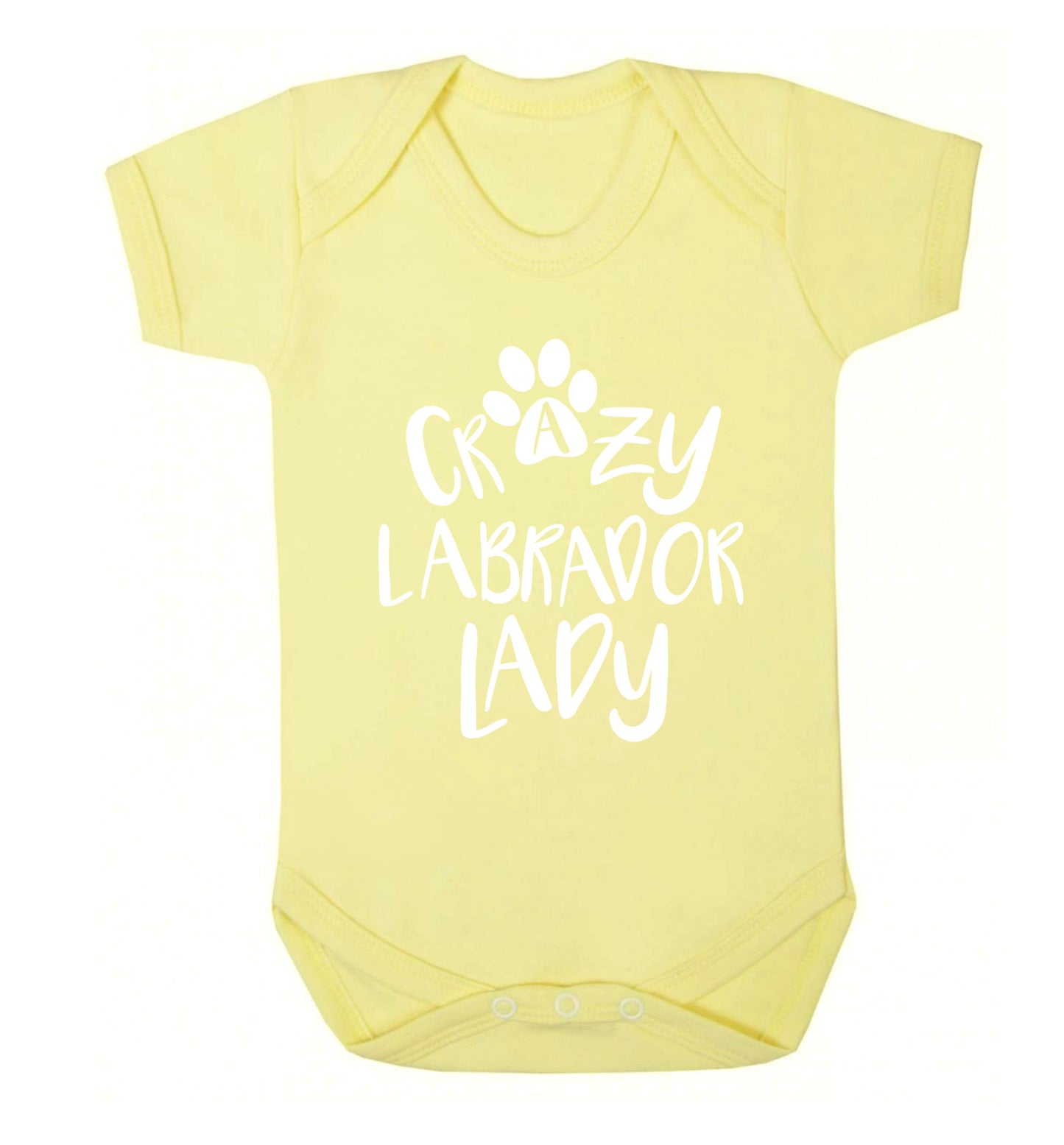 Crazy labrador lady Baby Vest pale yellow 18-24 months