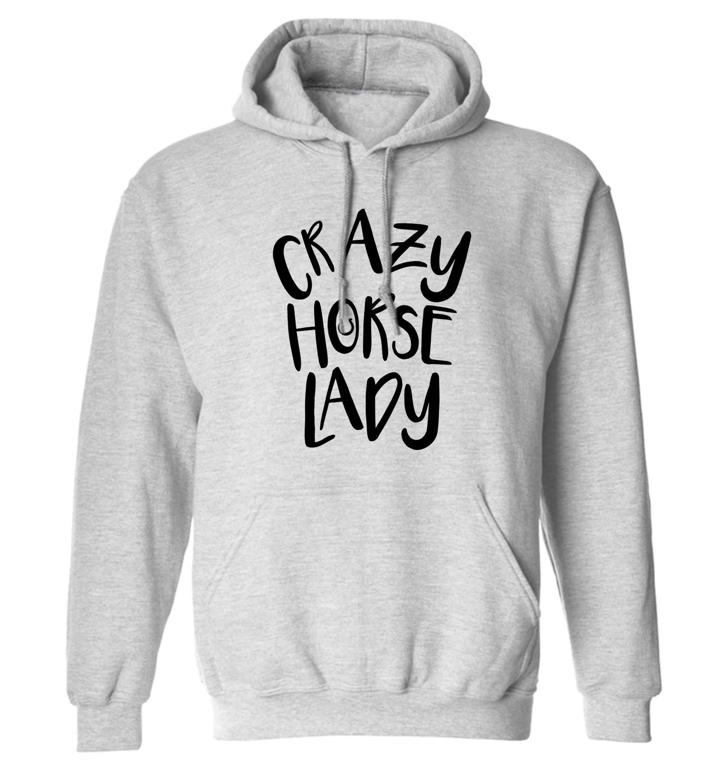 Crazy horse lady adults unisex grey hoodie 2XL