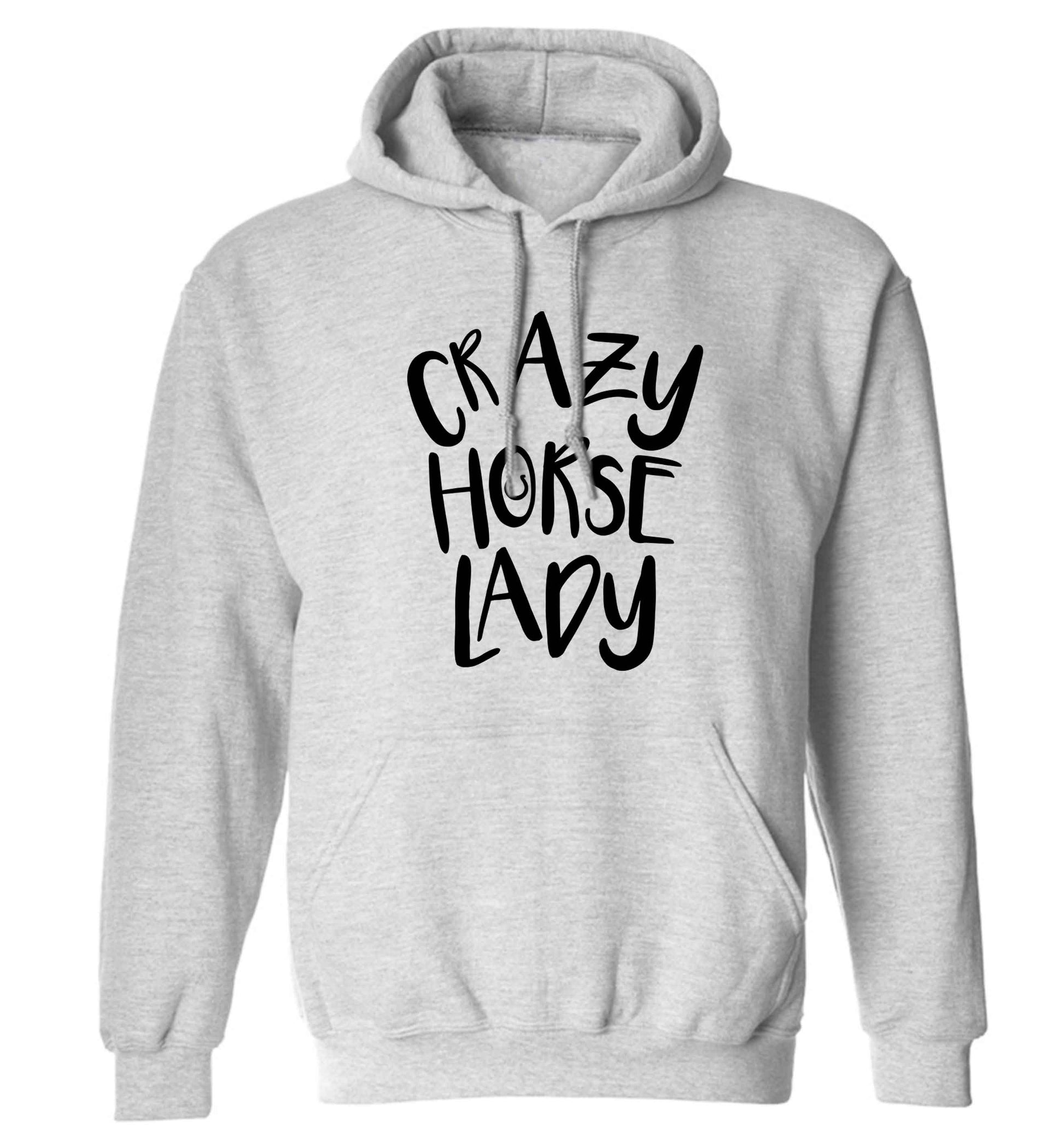 Crazy horse lady adults unisex grey hoodie 2XL