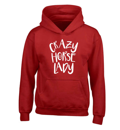 Crazy horse lady children's red hoodie 12-13 Years