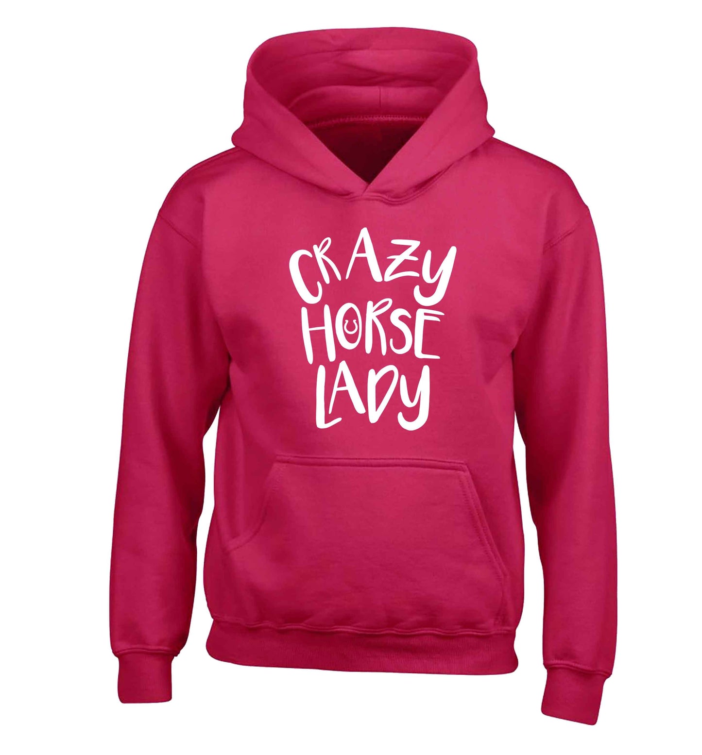 Crazy horse lady children's pink hoodie 12-13 Years