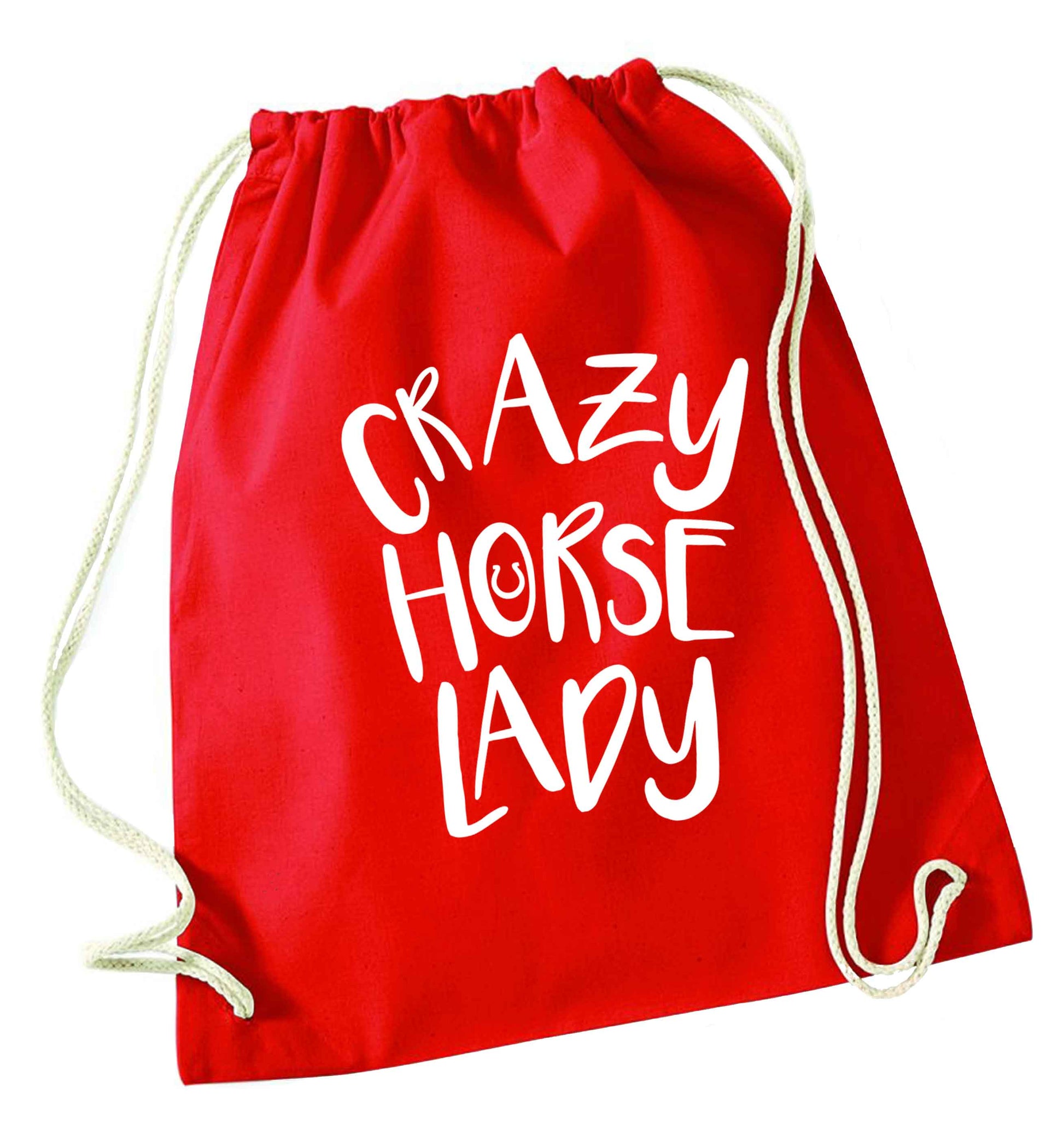 Crazy horse lady red drawstring bag 
