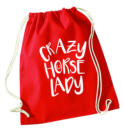 Crazy horse lady red drawstring bag 