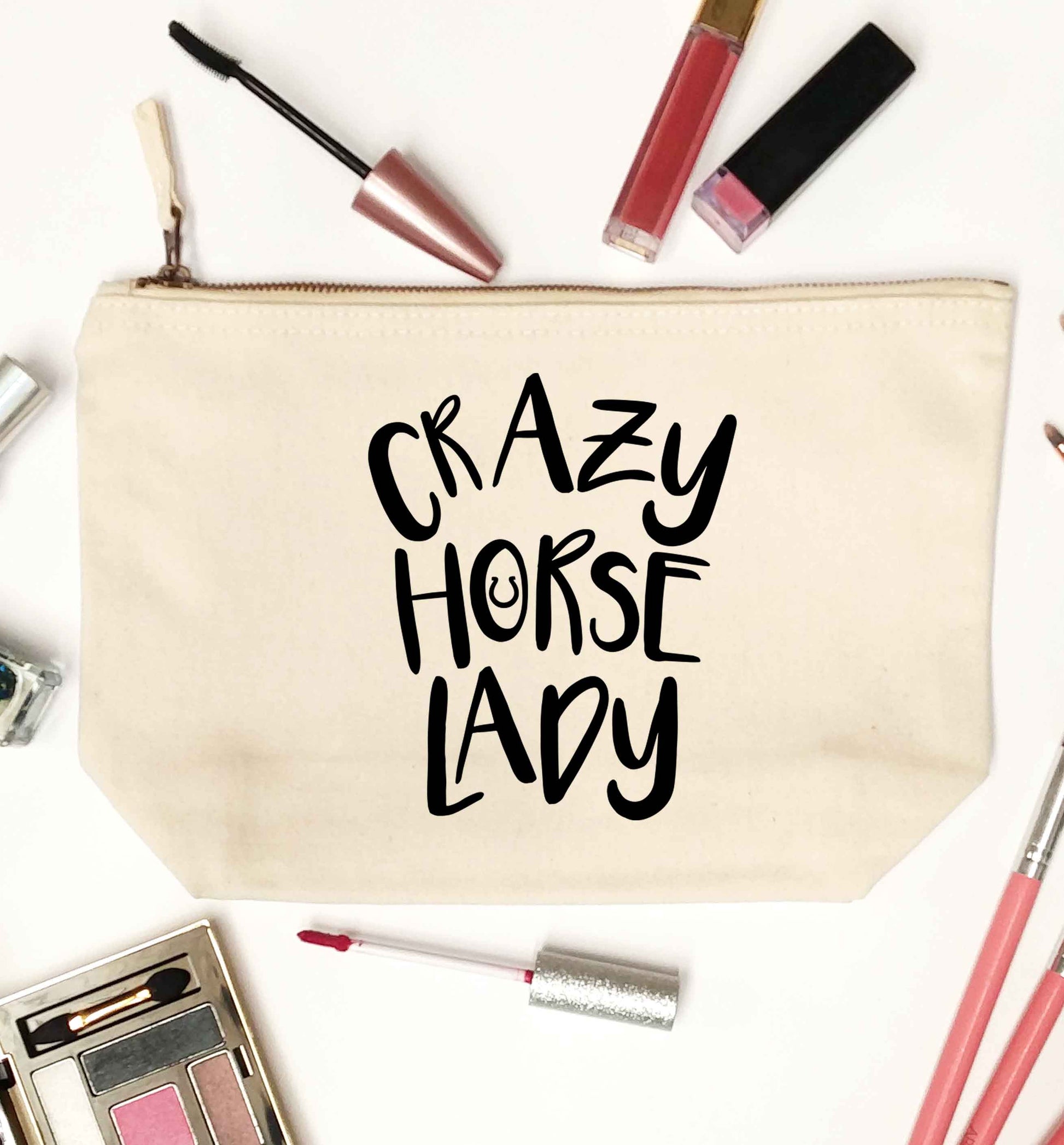 Crazy horse lady natural makeup bag