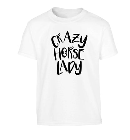 Crazy horse lady Children's white Tshirt 12-13 Years