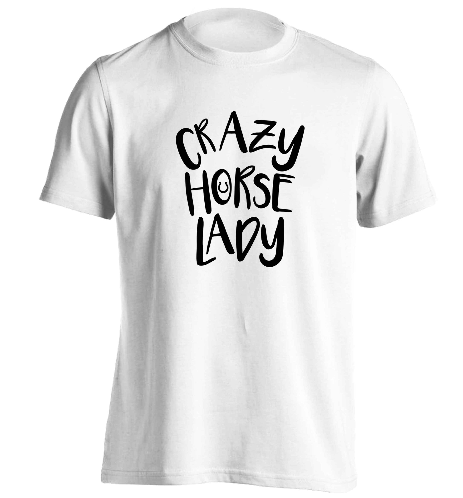 Crazy horse lady adults unisex white Tshirt 2XL