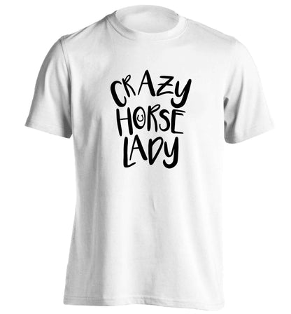 Crazy horse lady adults unisex white Tshirt 2XL