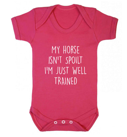 My horse isn't spoilt I'm just well trained baby vest dark pink 18-24 months