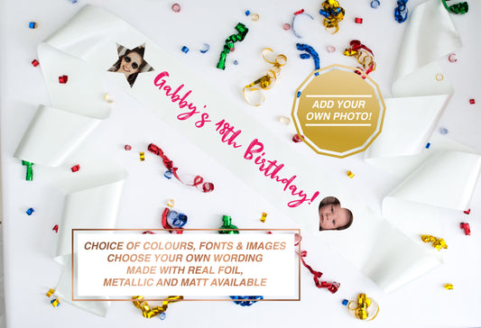 Personalised 21st birthday sash with photos! | Sash