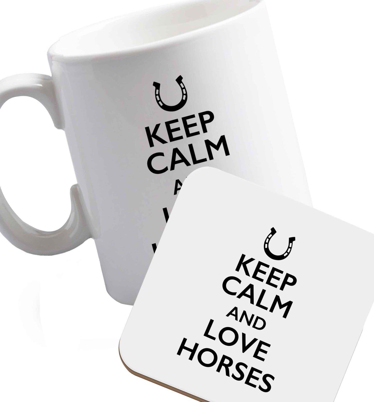 10 oz Favourite Type Pan Pancake ceramic mug and coaster set right handed