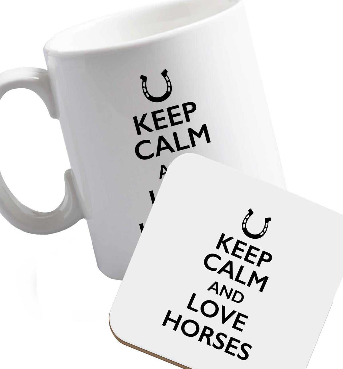 10 oz Favourite Type Pan Pancake ceramic mug and coaster set right handed