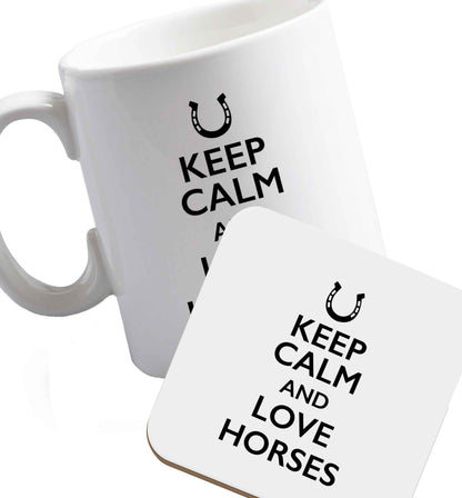 10 oz Favourite Type Pan Pancake ceramic mug and coaster set right handed