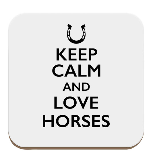 Keep calm and love horses set of four coasters