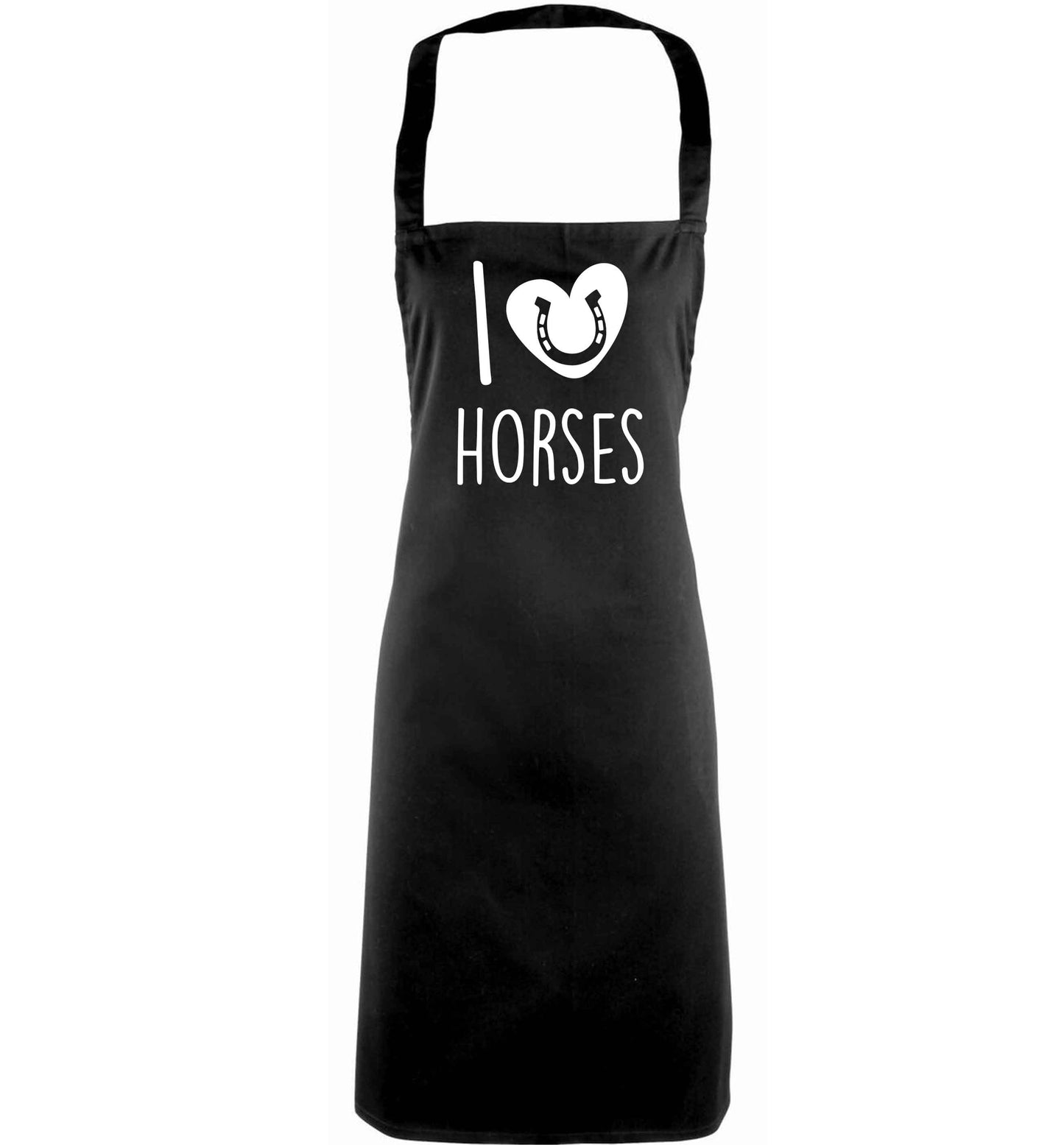 I love horses adults black apron