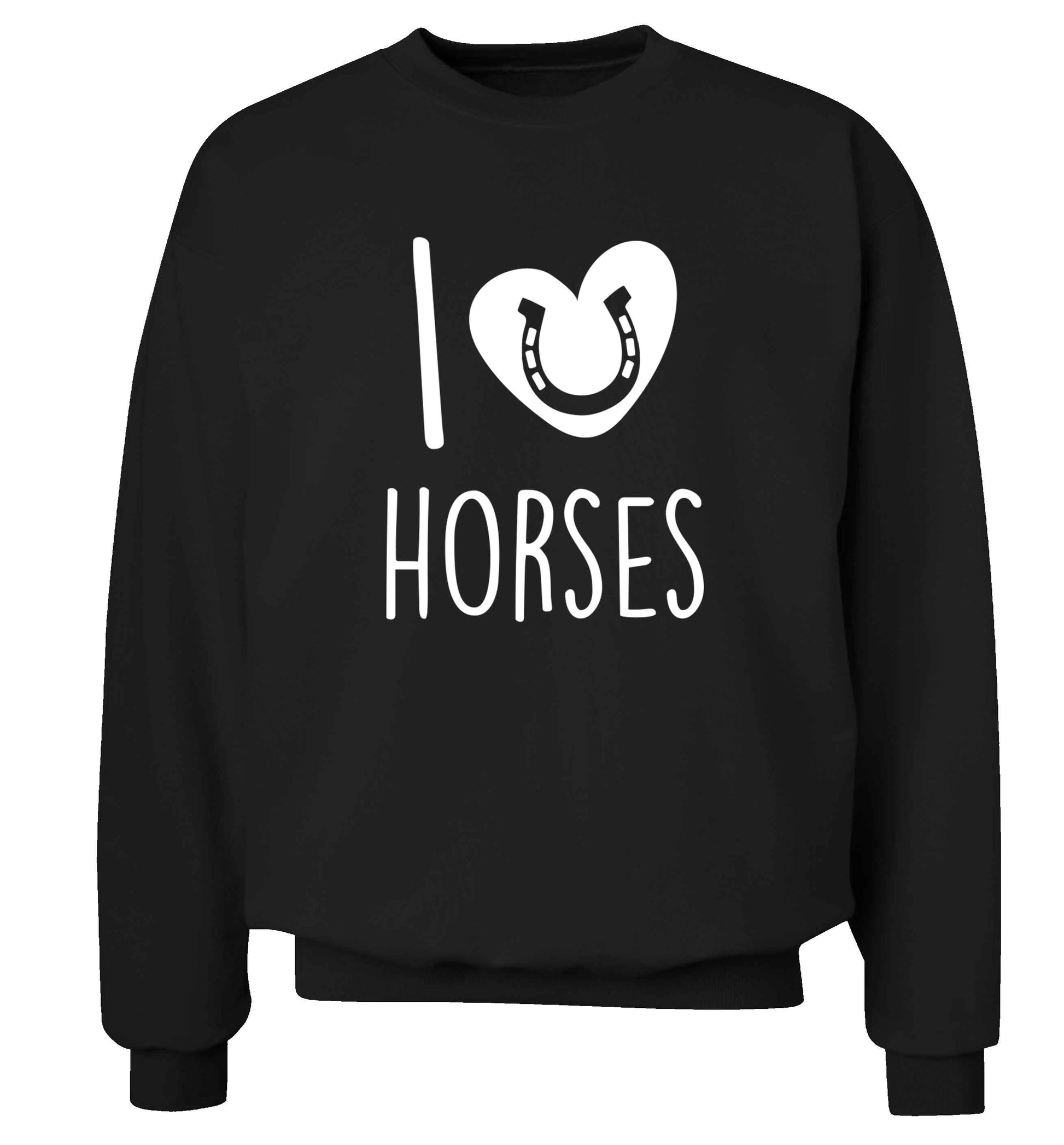 I love horses adult's unisex black sweater 2XL