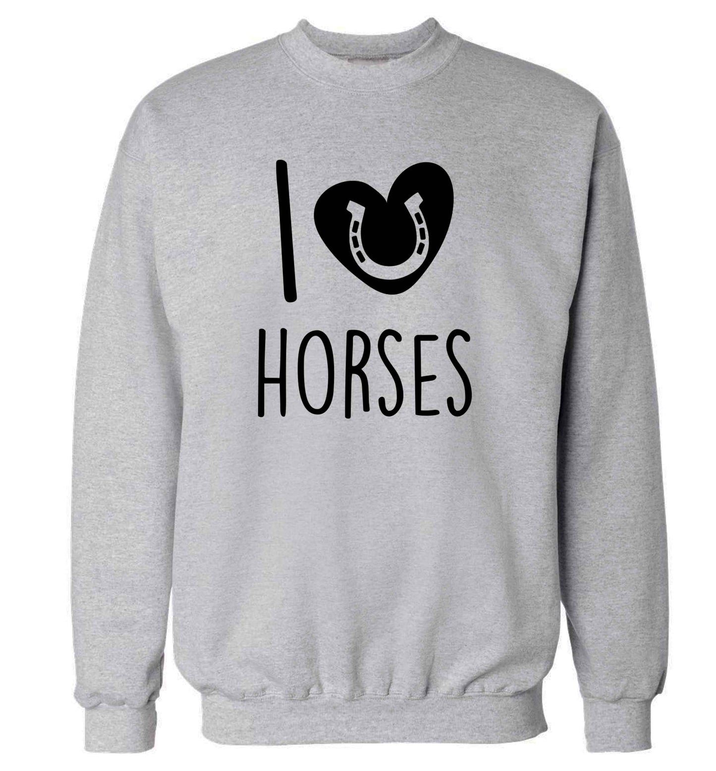I love horses adult's unisex grey sweater 2XL
