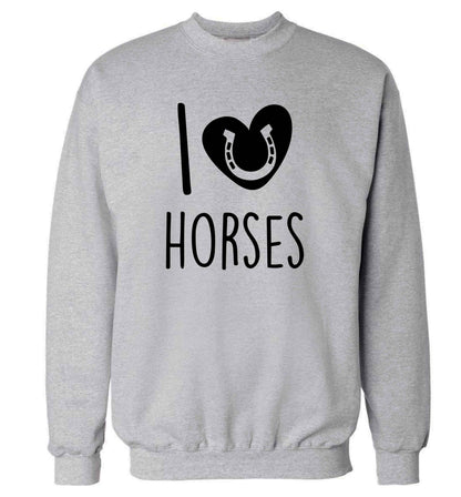I love horses adult's unisex grey sweater 2XL