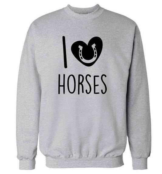 I love horses adult's unisex grey sweater 2XL