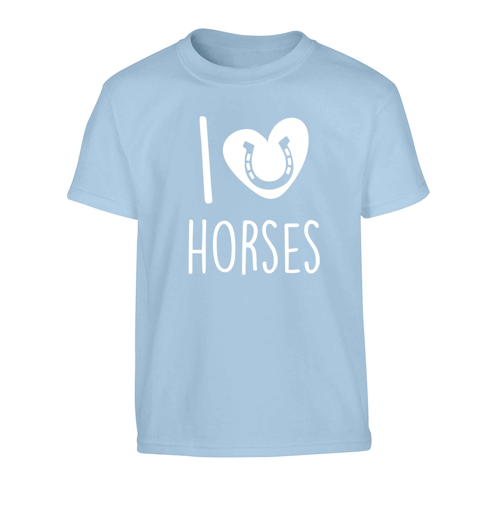 I love horses Children's light blue Tshirt 12-13 Years
