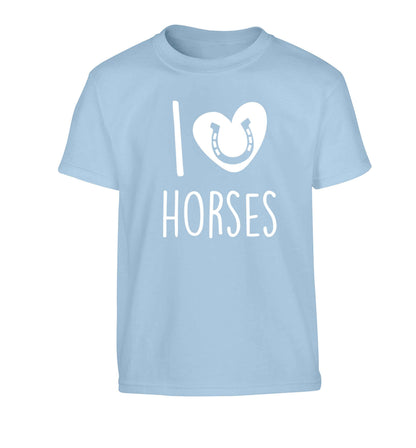 I love horses Children's light blue Tshirt 12-13 Years