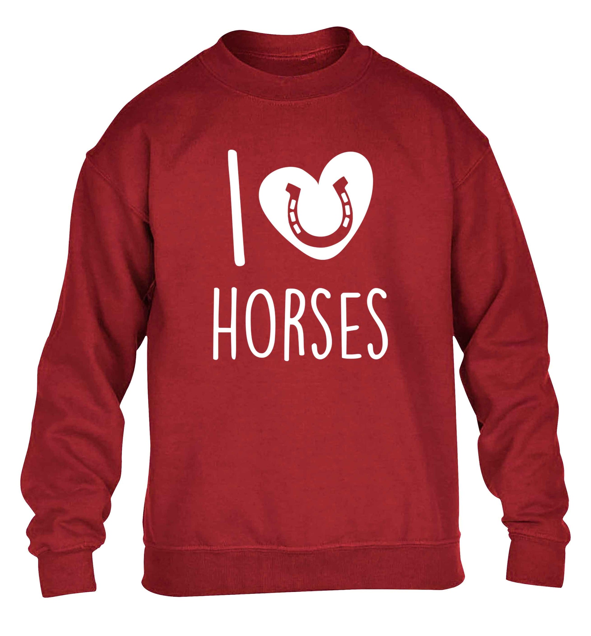 I love horses children's grey sweater 12-13 Years