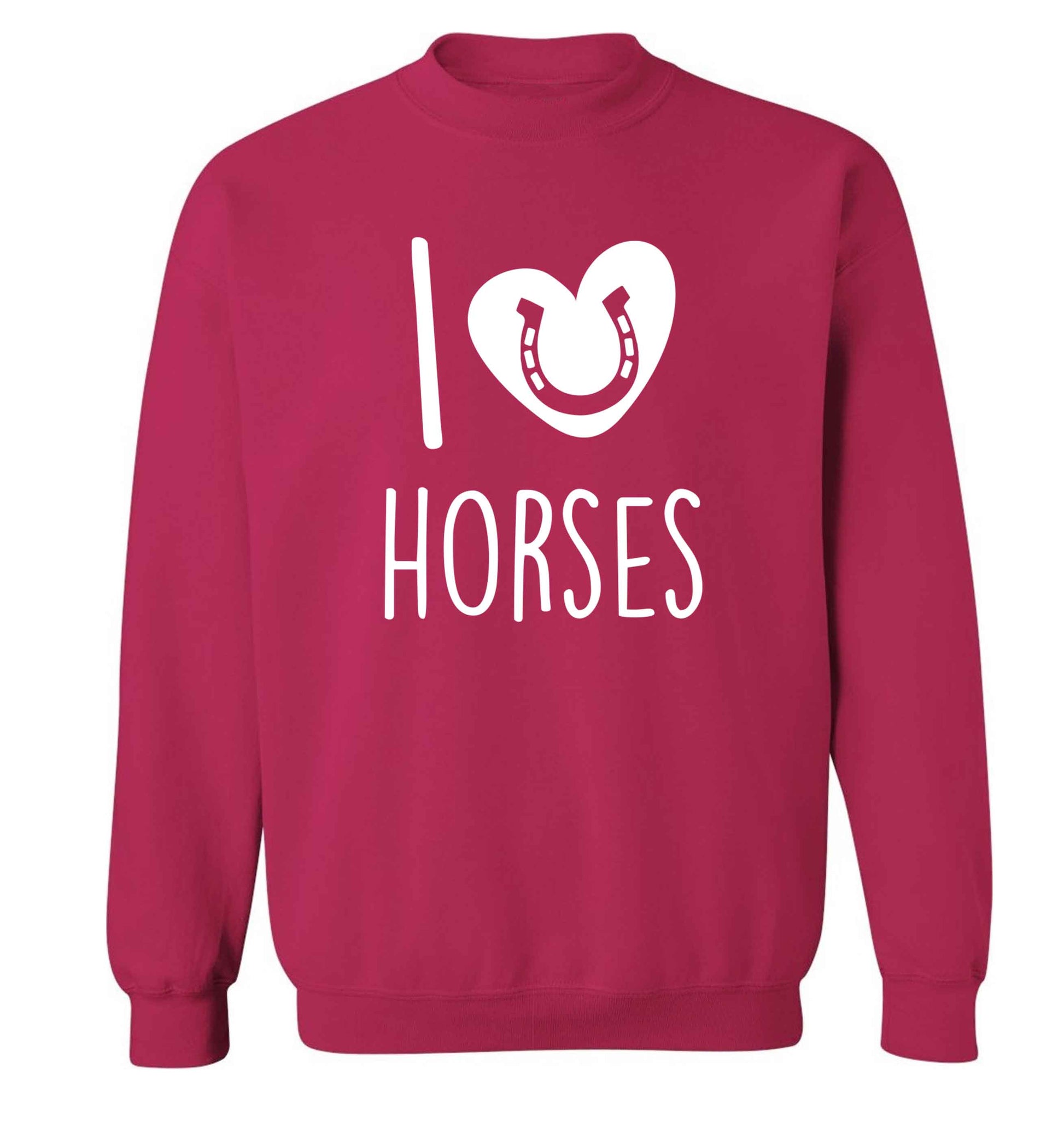 I love horses adult's unisex pink sweater 2XL