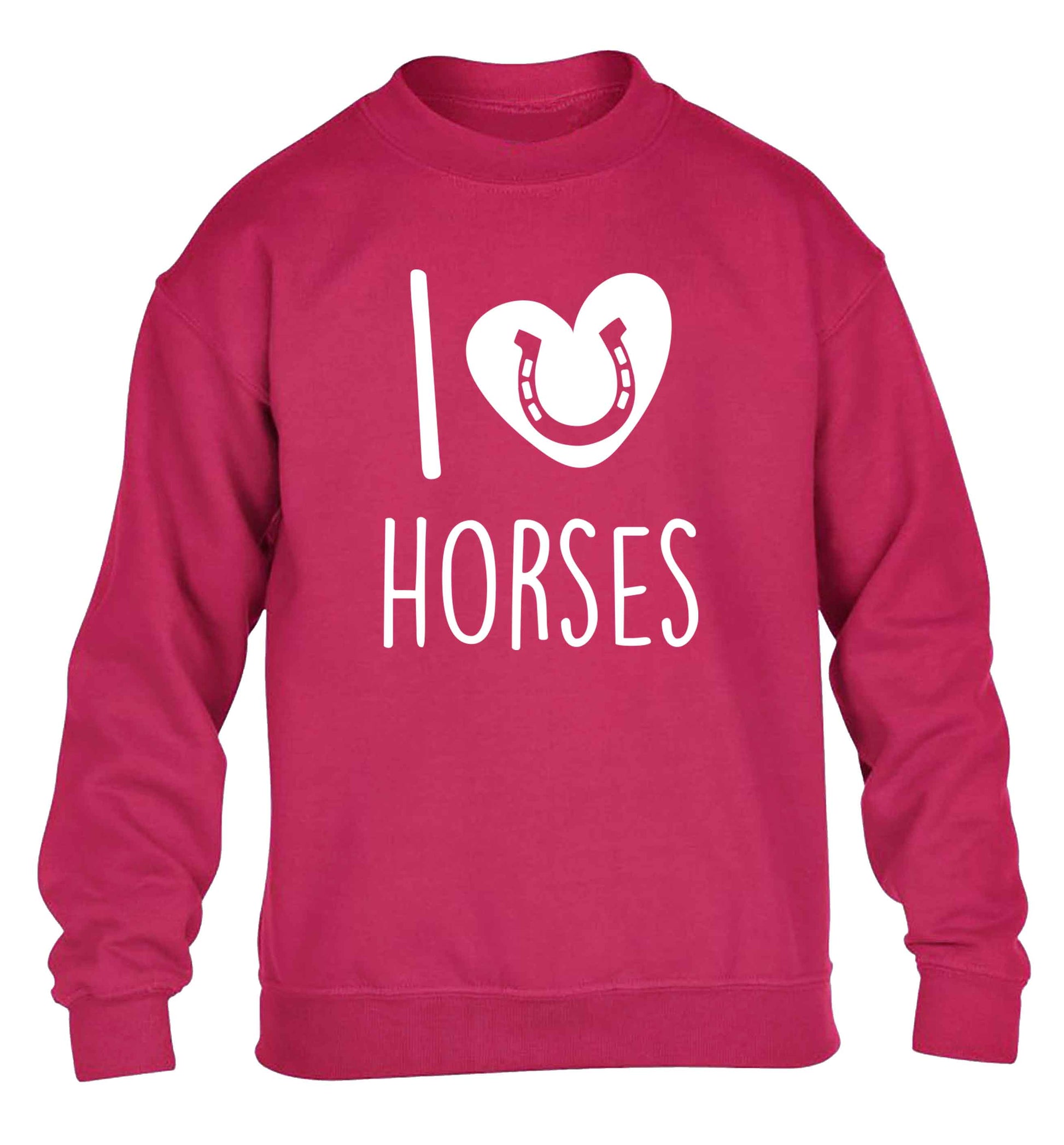 I love horses children's pink sweater 12-13 Years