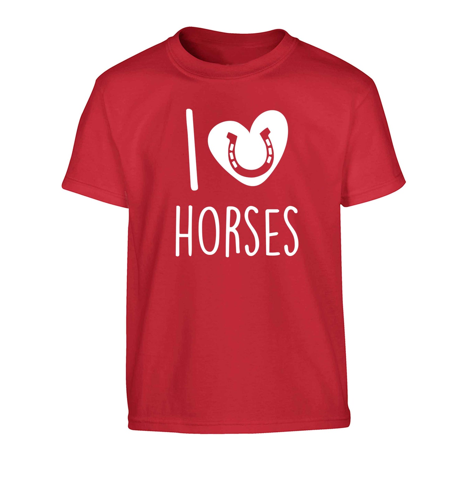 I love horses Children's red Tshirt 12-13 Years