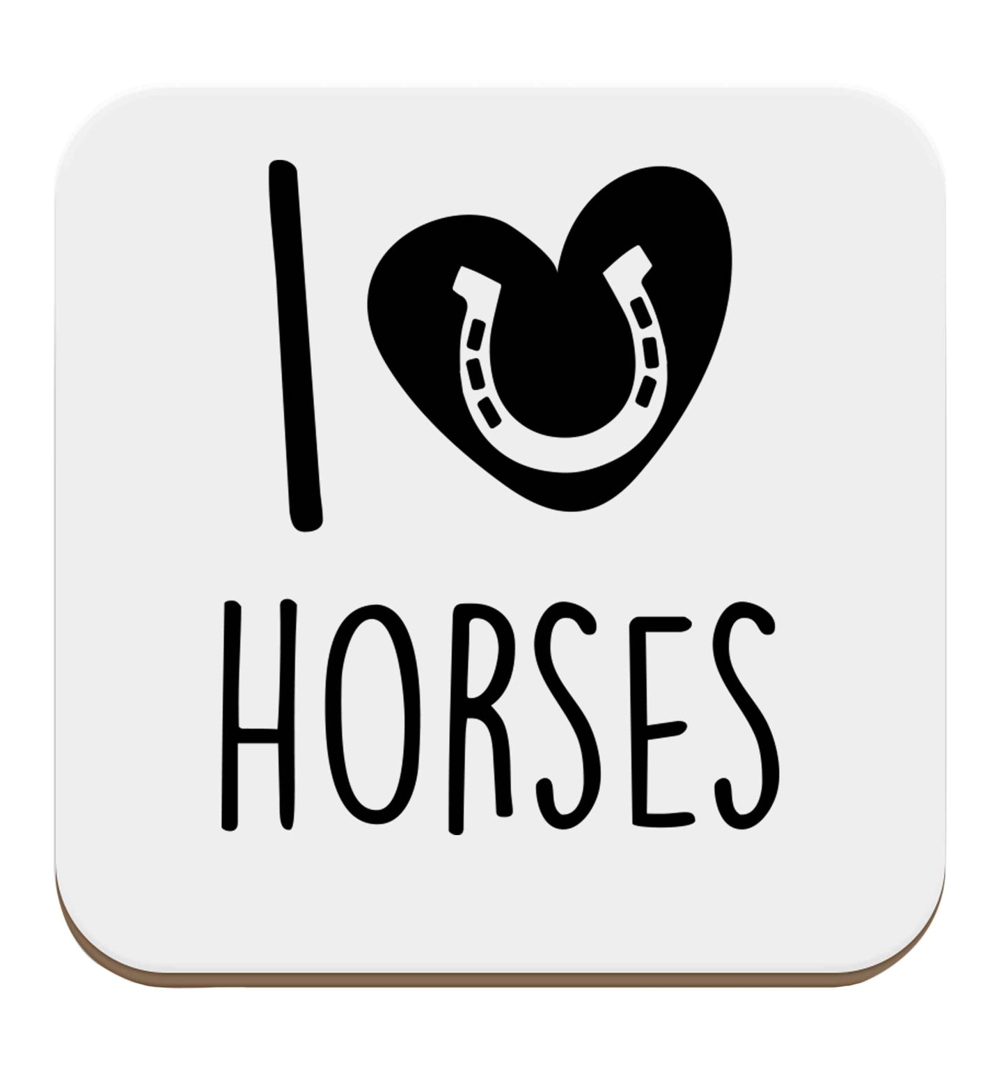 I love horses set of four coasters