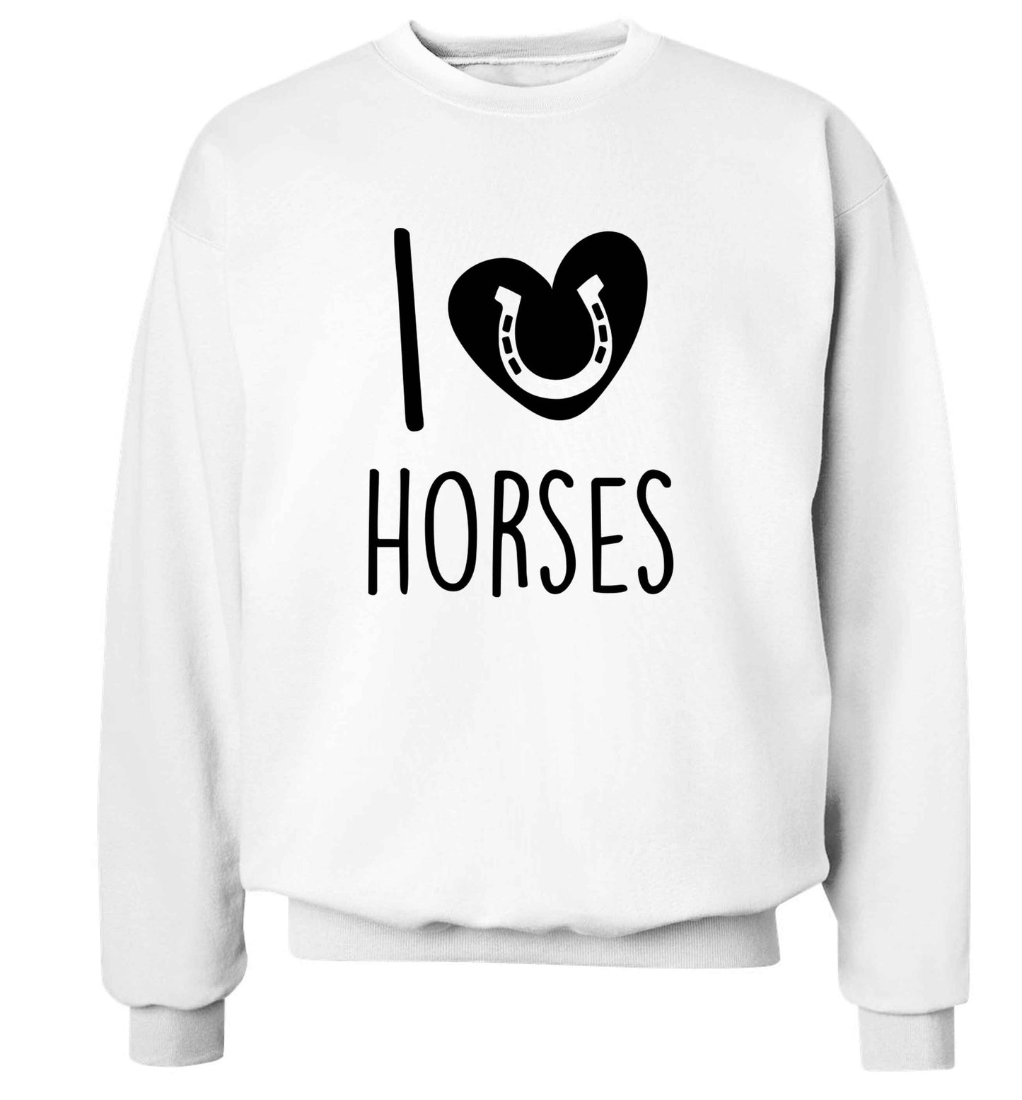 I love horses adult's unisex white sweater 2XL