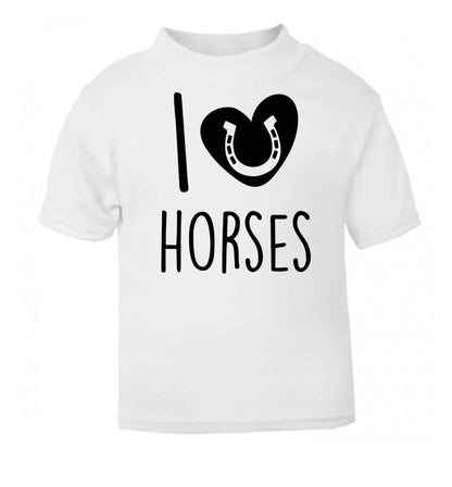 I love horses white baby toddler Tshirt 2 Years