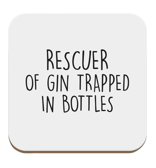 Rescuer of gin trapped in bottles set of four coasters
