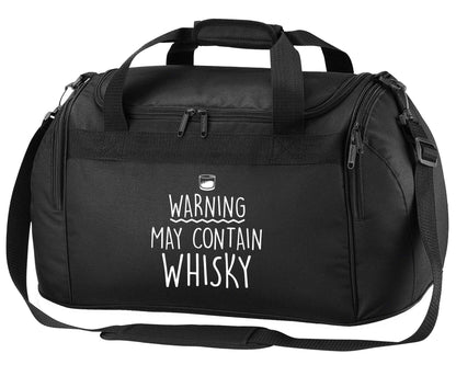 Warning may contain whisky black holdall / duffel bag