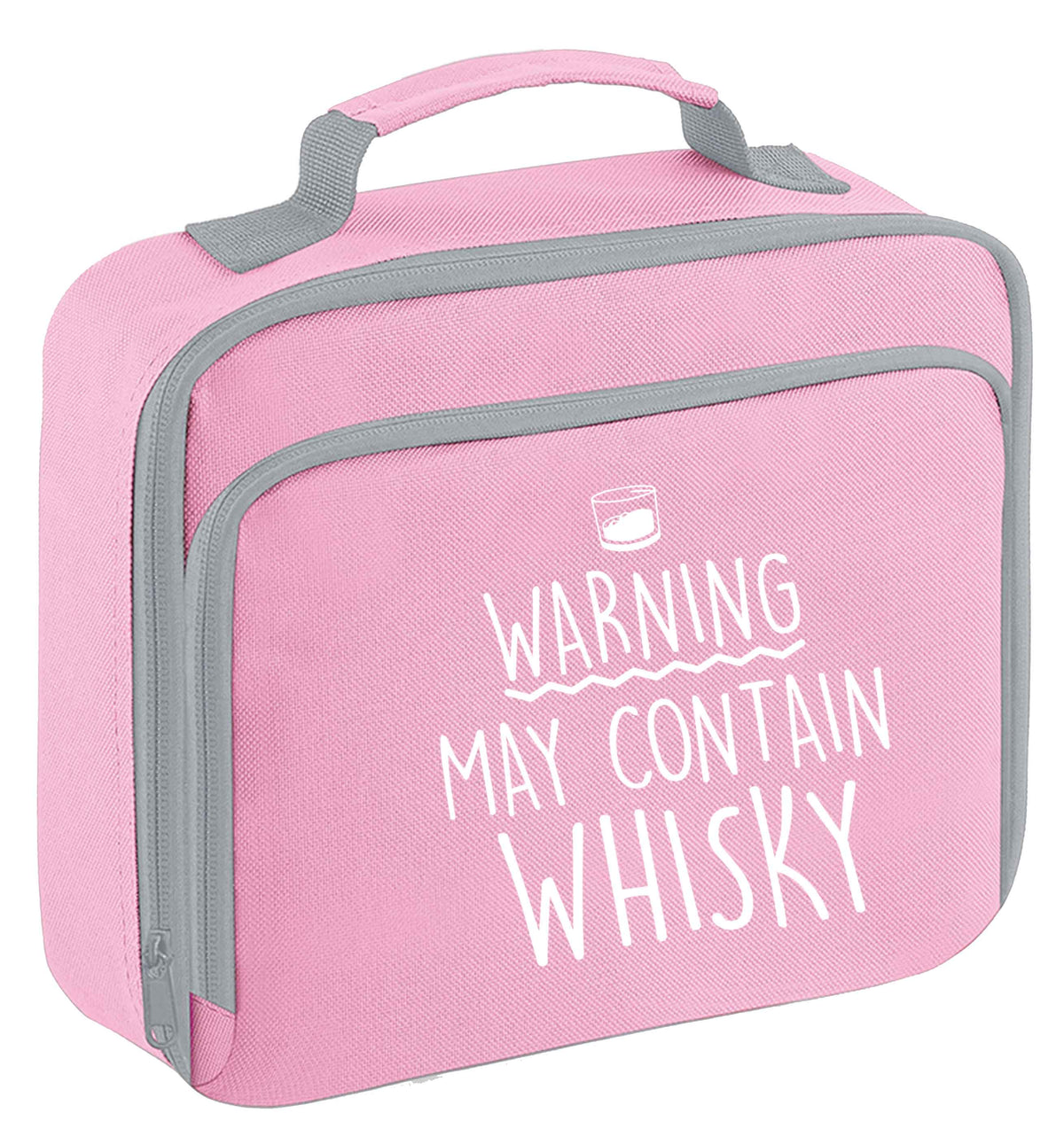 Warning may contain whisky insulated pink lunch bag cooler