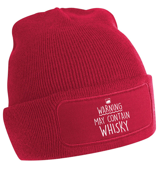 Warning may contain whisky beanie hat