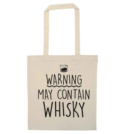 Warning may contain whisky natural tote bag