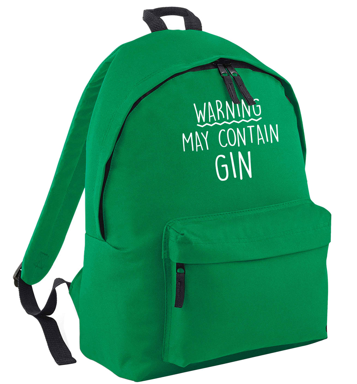 Warning may contain gin green adults backpack