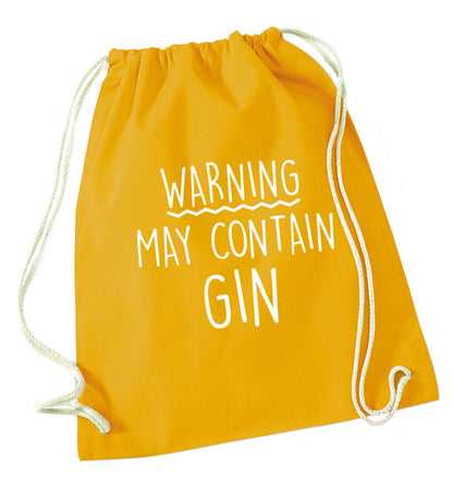 Warning may contain gin mustard drawstring bag