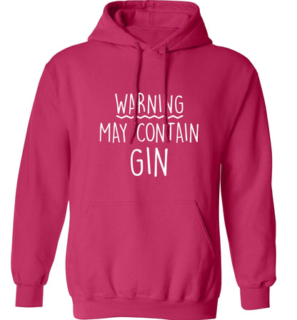 Warning may contain gin adults unisex pink hoodie 2XL