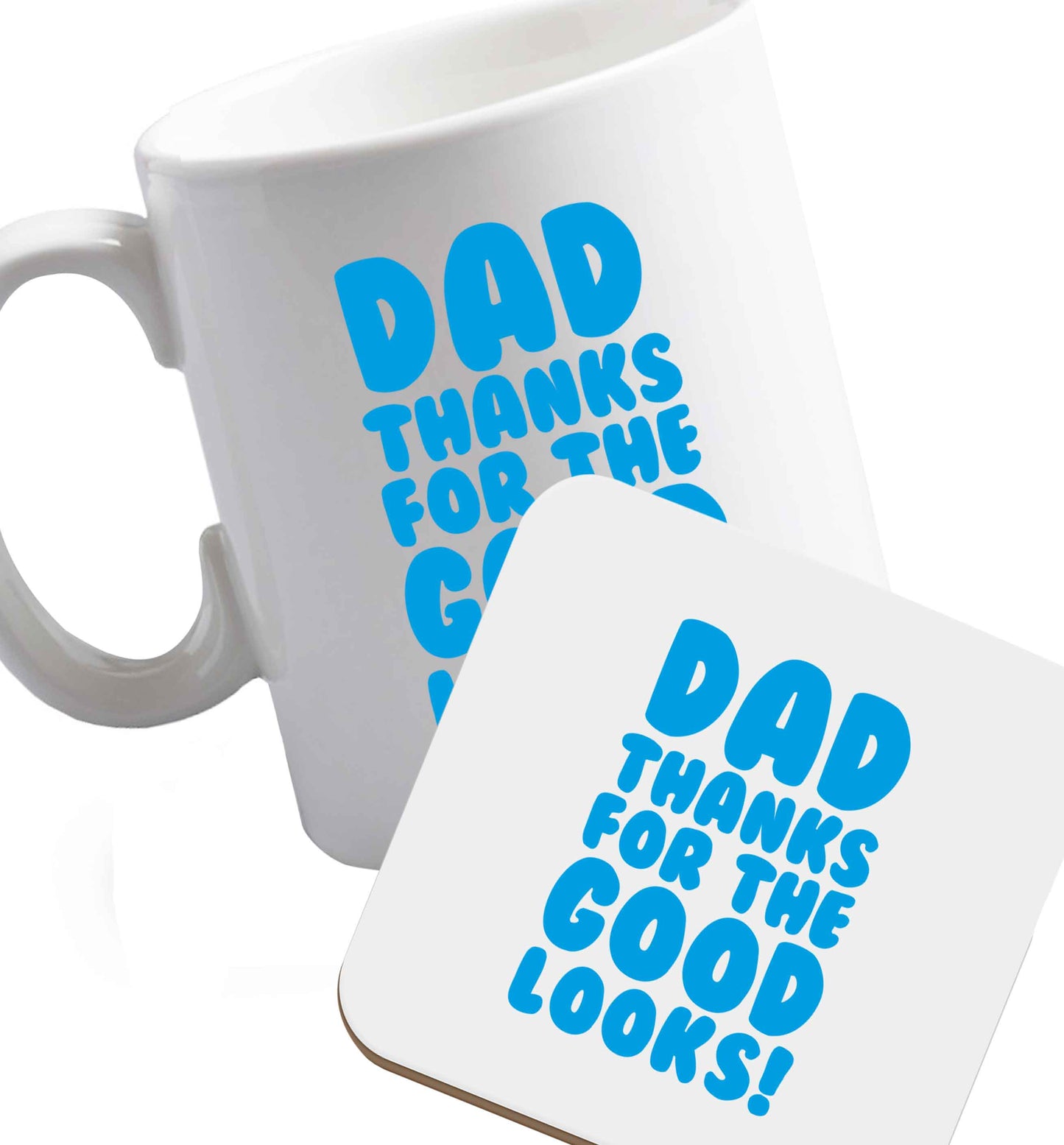10 oz Favourite Type Pan Pancake ceramic mug and coaster set right handed