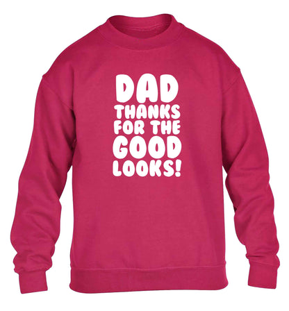 Dad thanks for the good looks children's pink sweater 12-13 Years