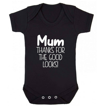 Mum thanks for the good looks! baby vest black 18-24 months