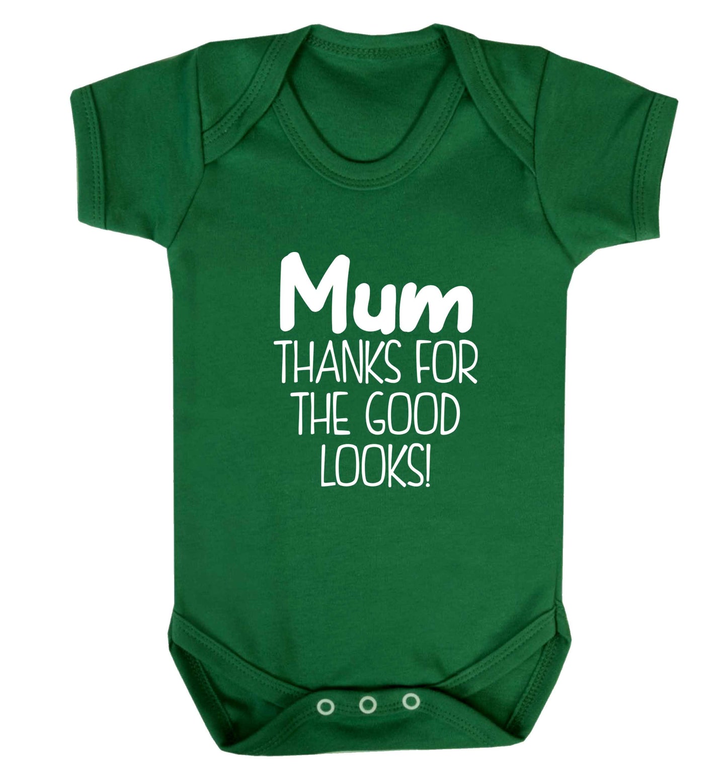 Mum thanks for the good looks! baby vest green 18-24 months