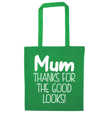 Mum thanks for the good looks! green tote bag