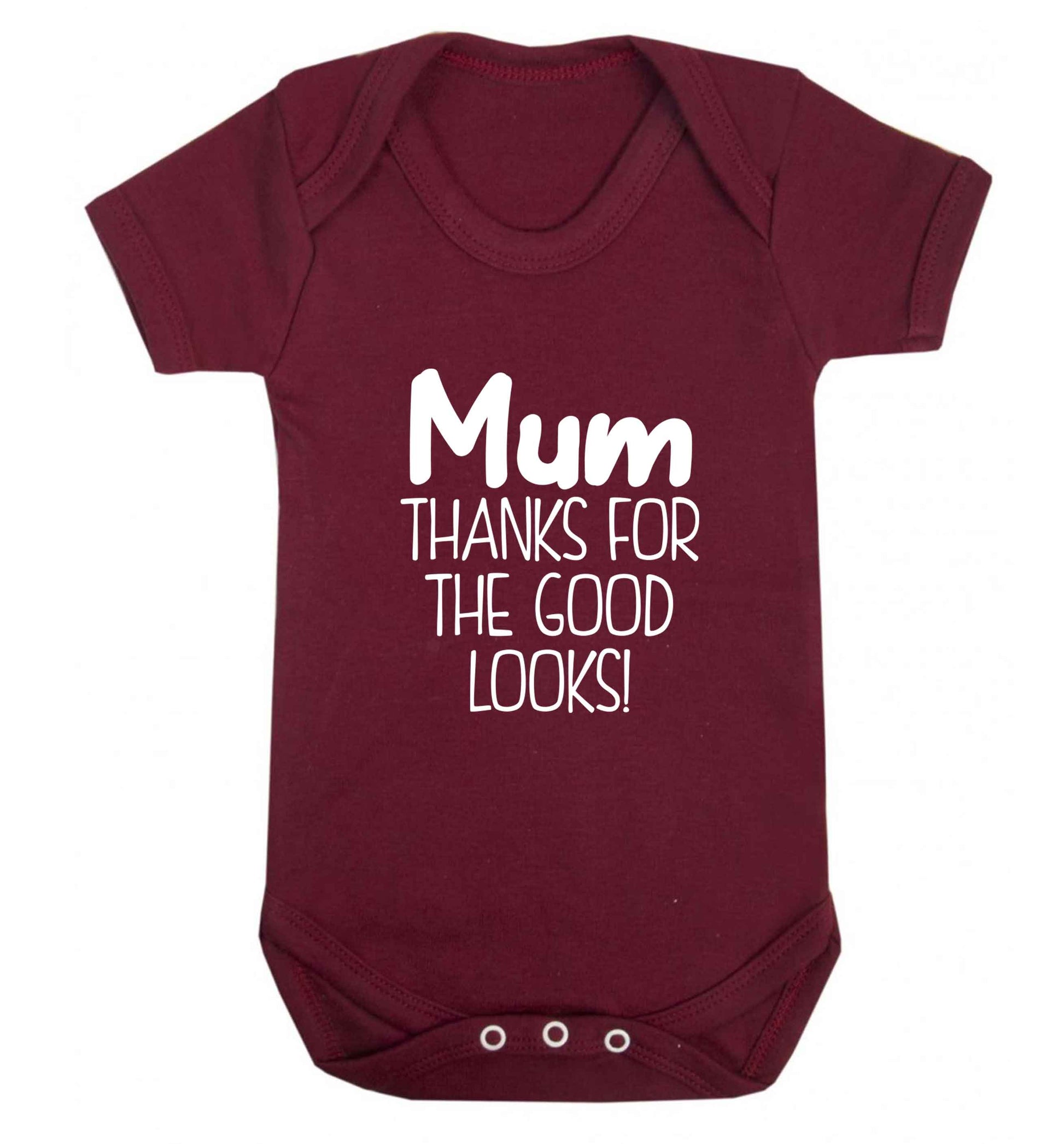 Mum thanks for the good looks! baby vest maroon 18-24 months