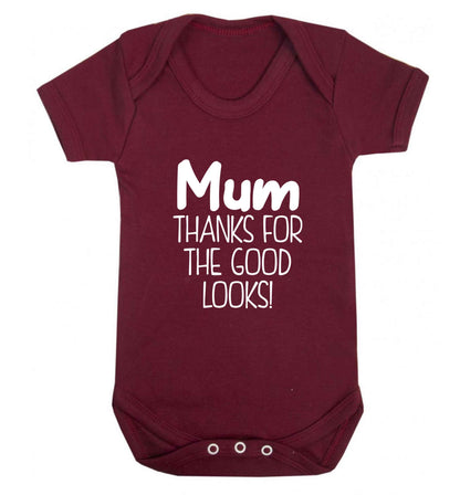 Mum thanks for the good looks! baby vest maroon 18-24 months