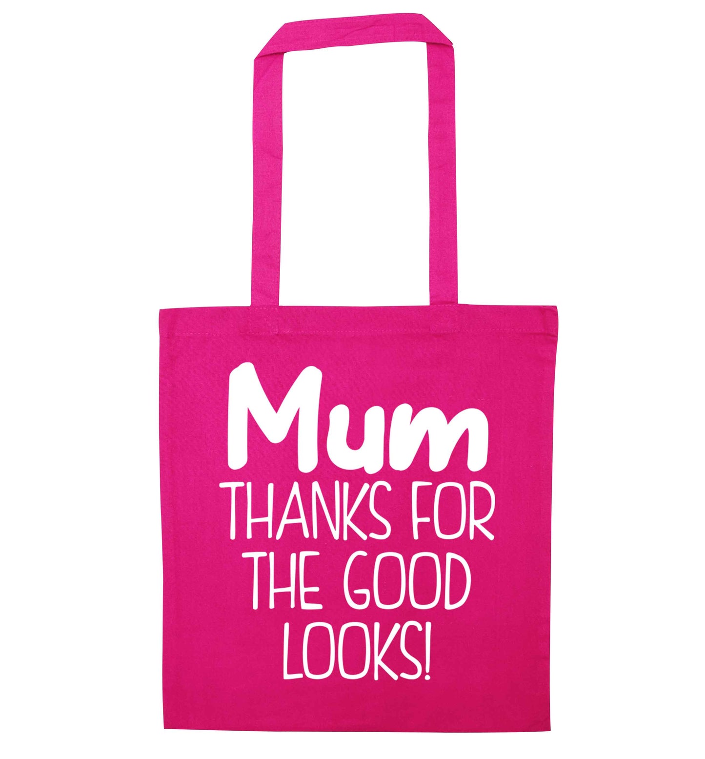 Mum thanks for the good looks! pink tote bag