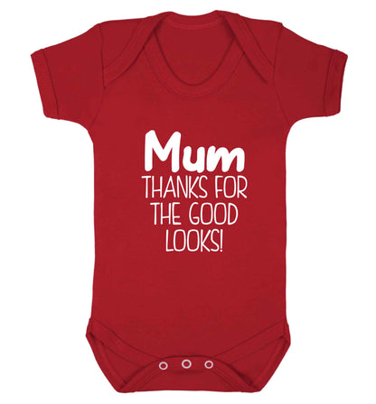 Mum thanks for the good looks! baby vest red 18-24 months