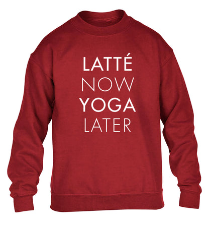 Latte now yoga later children's grey sweater 12-14 Years